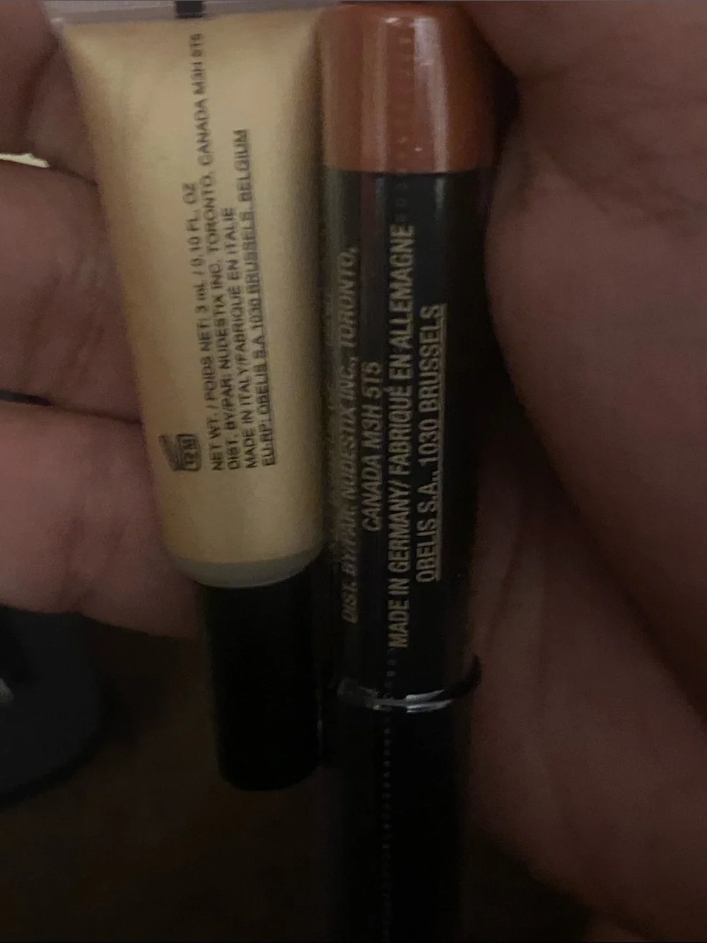 NUDESTIX Black Metal Tin case with mirror, 2 blush tint with spf and samples